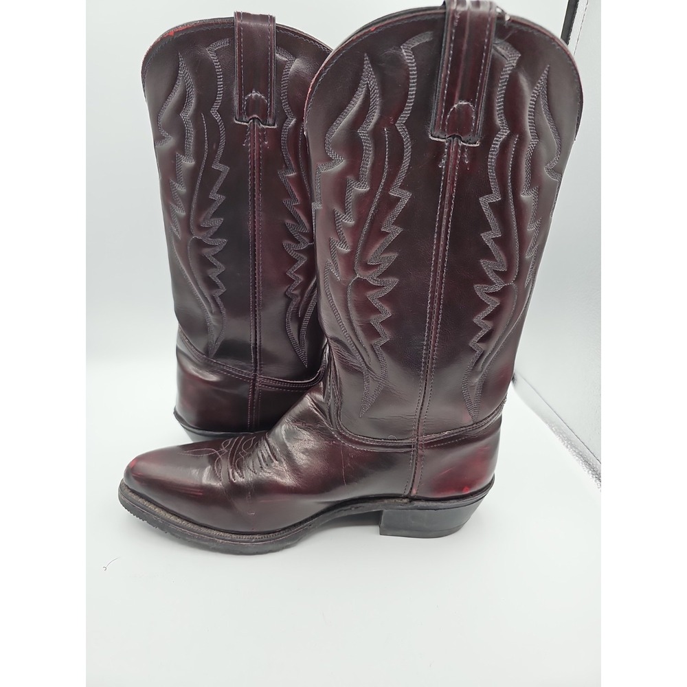 Vintage Justin H758 Mens 8D Steel Toe Western Work Boots Brown Leather Vibram US